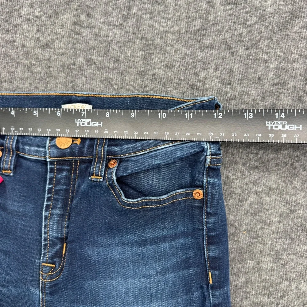JCrew Stretch Skinny Jeans Womens 24 Dark Wash Blue Denim Mid Rise Ankle fall